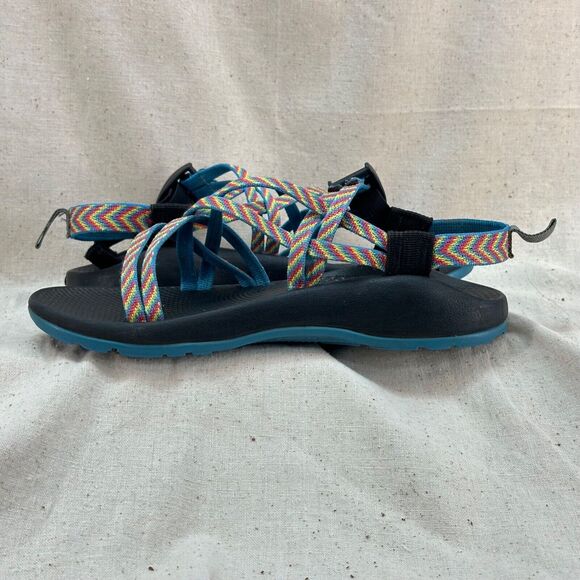 Chaco ZX/2 Classic Sport Rainbow Striped Two Strap Outdoor Hike Sandals Womens 6 - Picture 2 of 8
